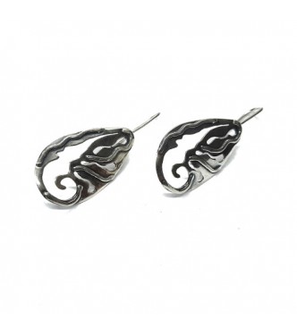 E000870 Genuine Sterling Silver Stylish Earrings On Hooks Solid Stamped 925 Handmade